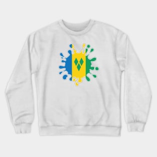 St Vincent and the Grenadines National Flag Paint Splash Crewneck Sweatshirt